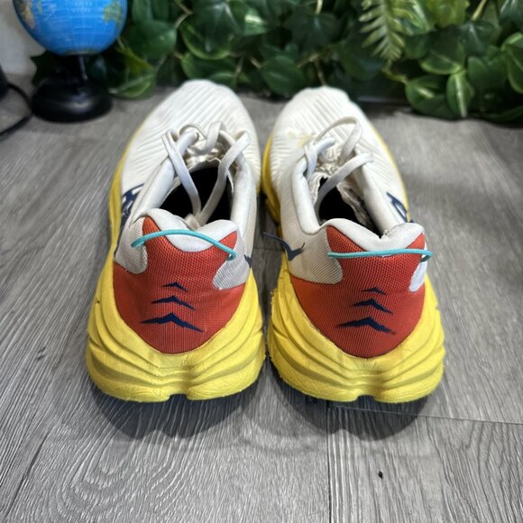 Hoka Rincon 3 Mens 10.5 D White Eggnog Yellow Running Shoes Sneaker 1119395